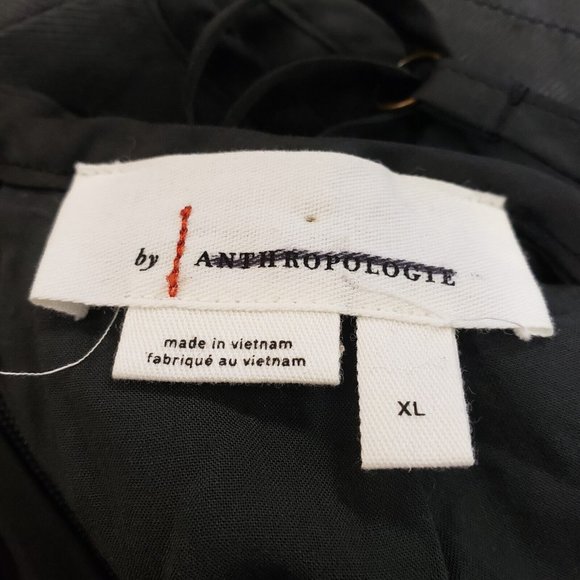 Anthropologie Womens Strappy Wide Leg Jumpsuit Size XL Black Sleeveless Zip - Picture 4 of 12